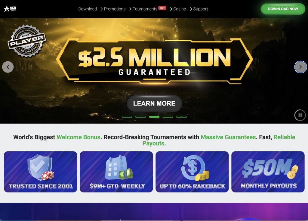 ACR Poker 2.5 Million Guaranteed Screenshot