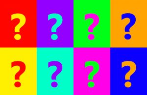 Colourful question marks